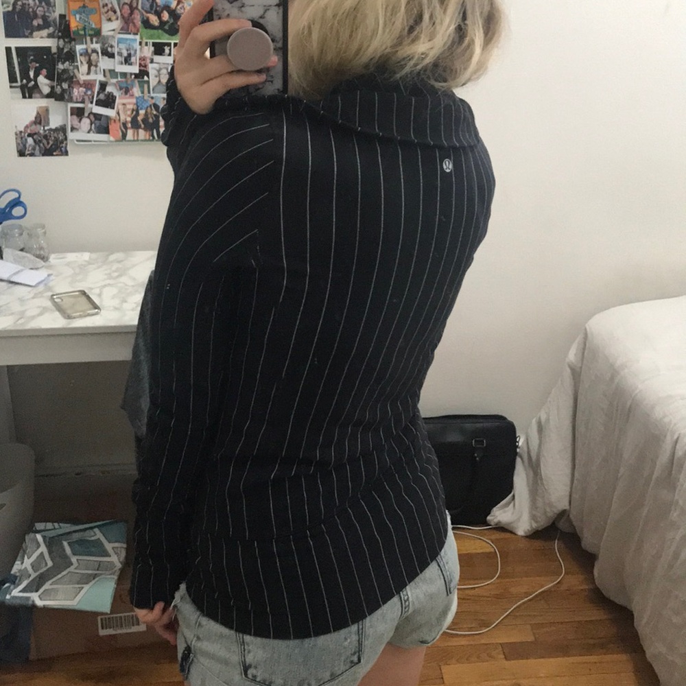 Lululemon define jacket black pinstripe